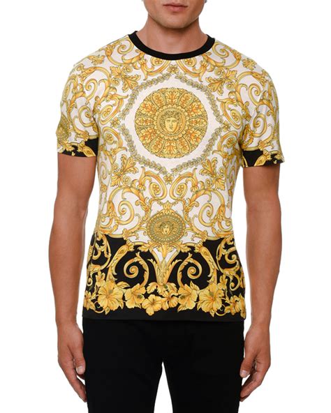 versace t shirt flowers|versace t shirt men price.